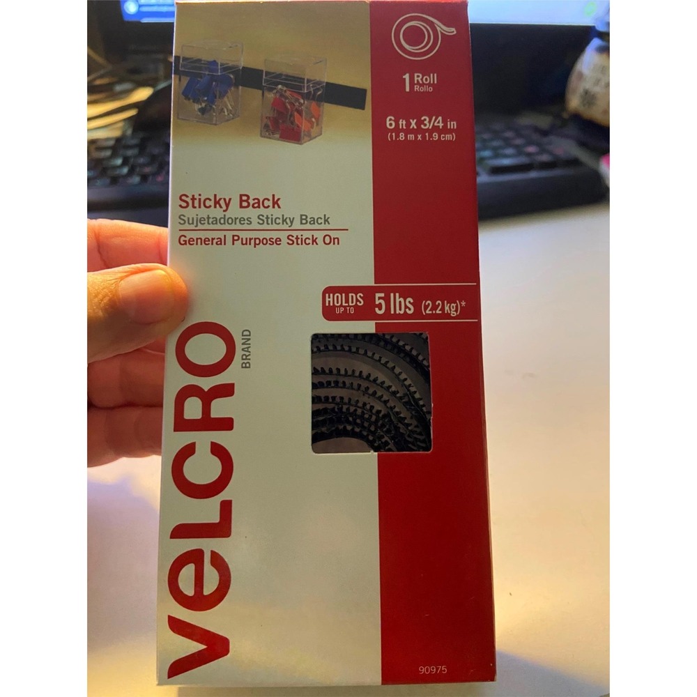 NIP VELCRO Brand Sticky Back General Purpose 6 ft x 3/4 in Holds 5 lb Black